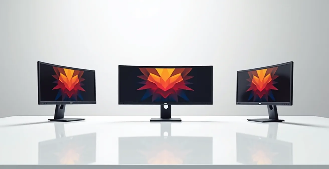 Comparaison visuelle des formats vidéo sur différents écrans professionnels