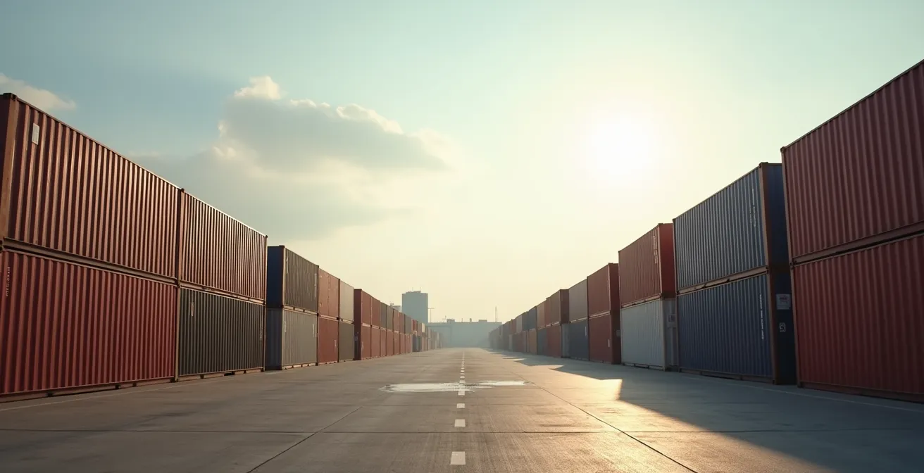 Environnement industriel montrant différentes solutions de stockage par conteneur