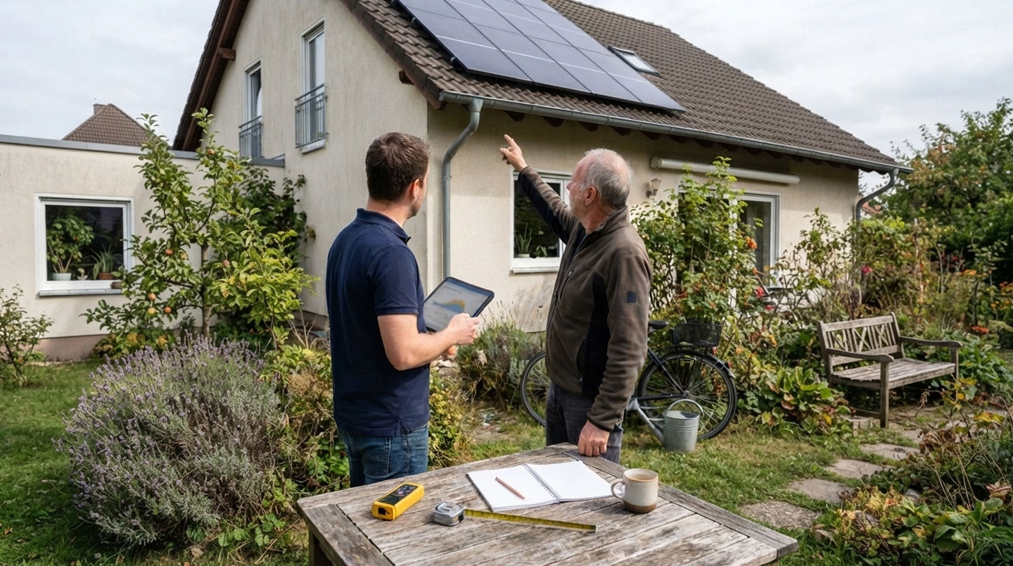 Écran d'ordinateur affichant logiciel professionnel de calcul d'installation photovoltaïque avec données d'ensoleillement